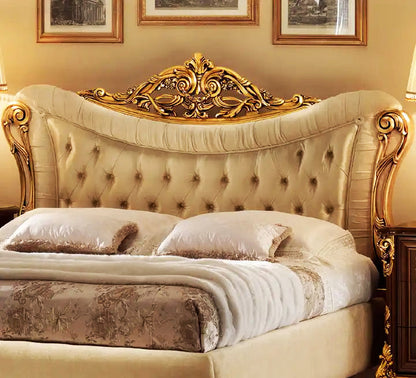 Luxury Modern Italian Design Upholstery Hand Carving Bed