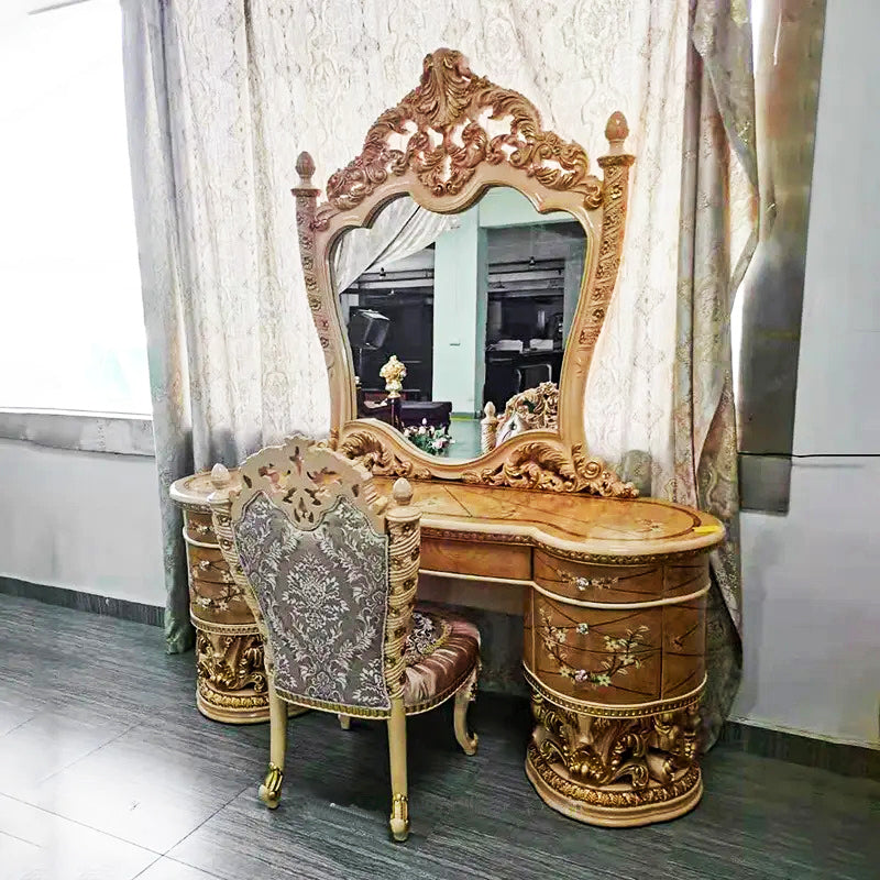 Luxury Classic Solid Teak Wood Dressing Table