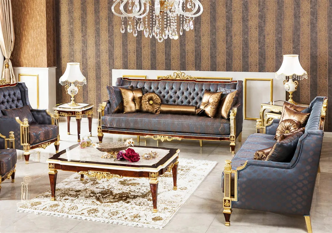 Classical Teakwood Handcrafted Ossetia Sofa Set