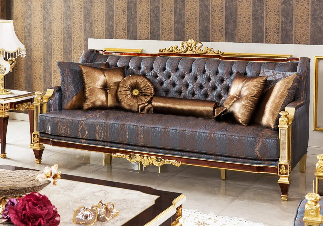 Classical Teakwood Handcrafted Ossetia Sofa Set