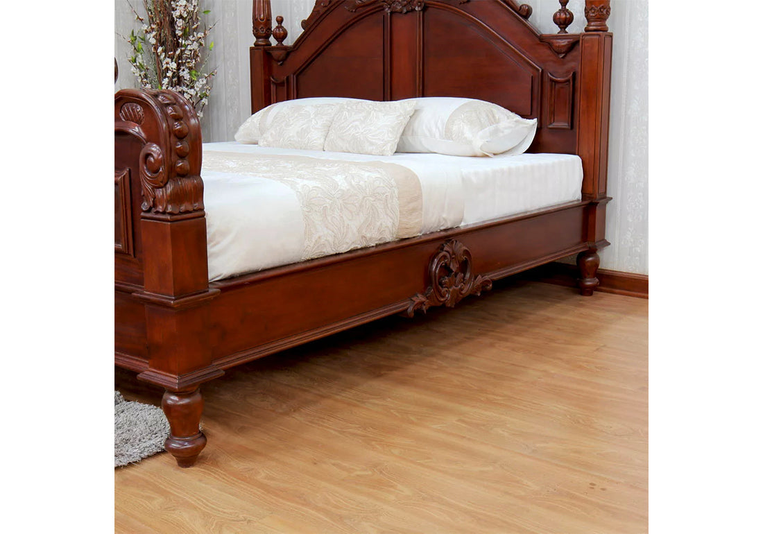 Antique Solid Teak Wooden Bed Set