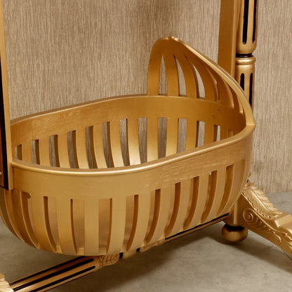 Golden Finshed Dawn Teak Wooden Handmade Cradle