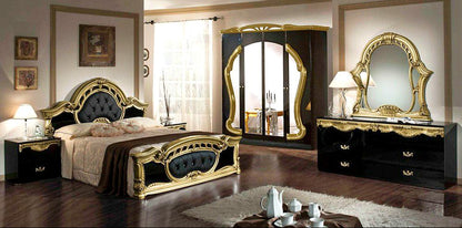 Indore Vintage Black Gold Bed Set