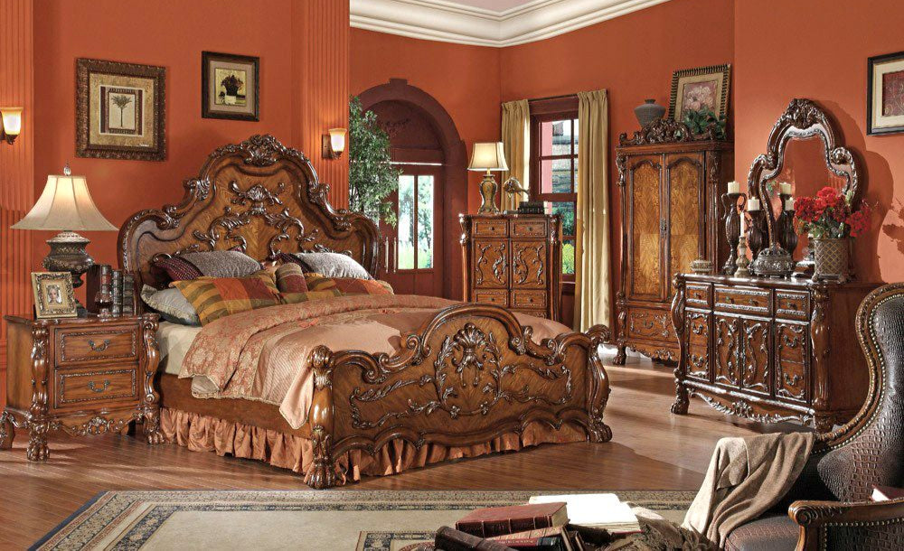 Riyadh Carved Antique Bed Set