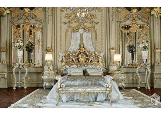 Victorian Classic Golden Antique Bed Set