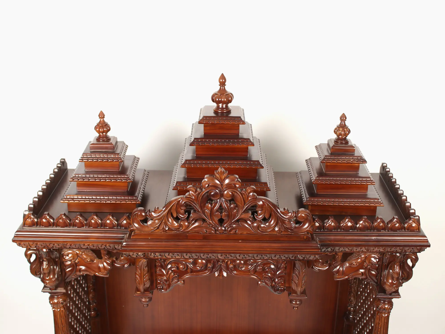 Large Wooden Carved Designer Pooja Temple