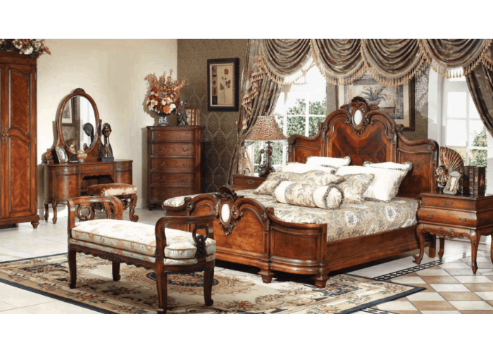 Classic Teak Wood Antique Bedroom Set