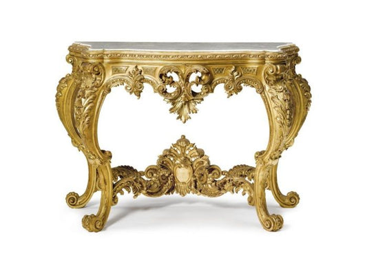 Mumbai Antique Gold Royal Console Table Con23