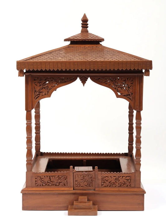 Walnut Wood Carved Designer Temple | From Kashmir