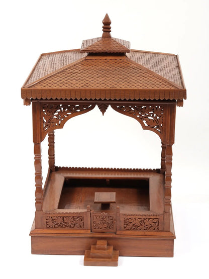 Walnut Wood Carved Designer Temple | From Kashmir