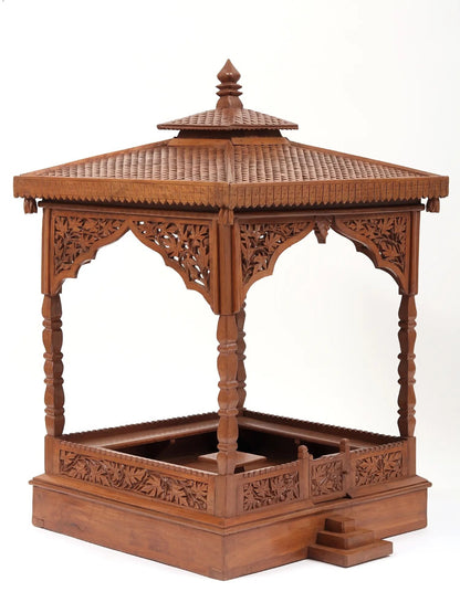 Walnut Wood Carved Designer Temple | From Kashmir