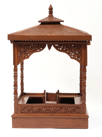 Walnut Wood Carved Designer Temple | From Kashmir