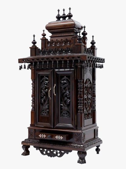 Designer Huge Temple in Wood with Lord Ganesha Inlay