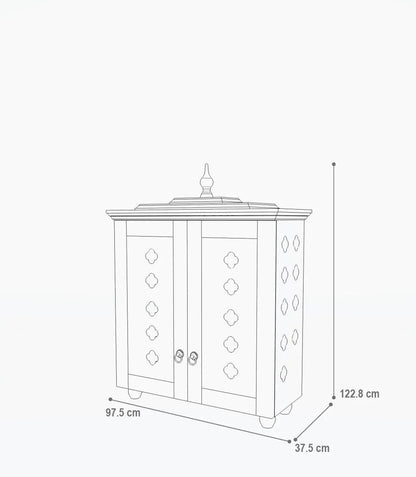 Handcrafted solid wood 2-step puja temple