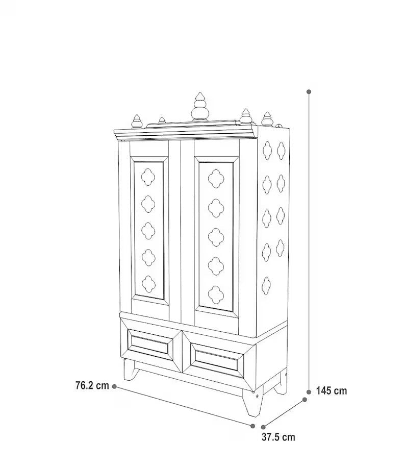 Solid wood handcrafted free-standing temple