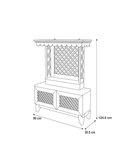 Puja mandir for home with storage unit