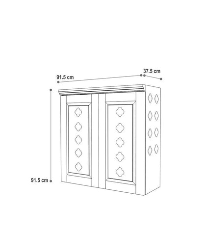 Handmade solid wood puja mandir with pullout tray and drawe