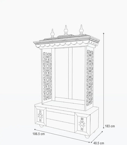 Handcrafted wooden standing pooja temple