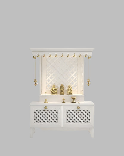 Puja mandir for home with storage unit