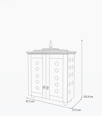 Handcrafted solid wood 2-step puja temple