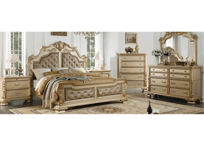 Premium Classic Golden Goa Bedroom Set